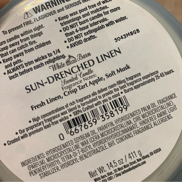 New ~ {Bath & Body Works} 3-Wick Candle | Sun Drenched Linen (14.5 oz) - Picture 10 of 13